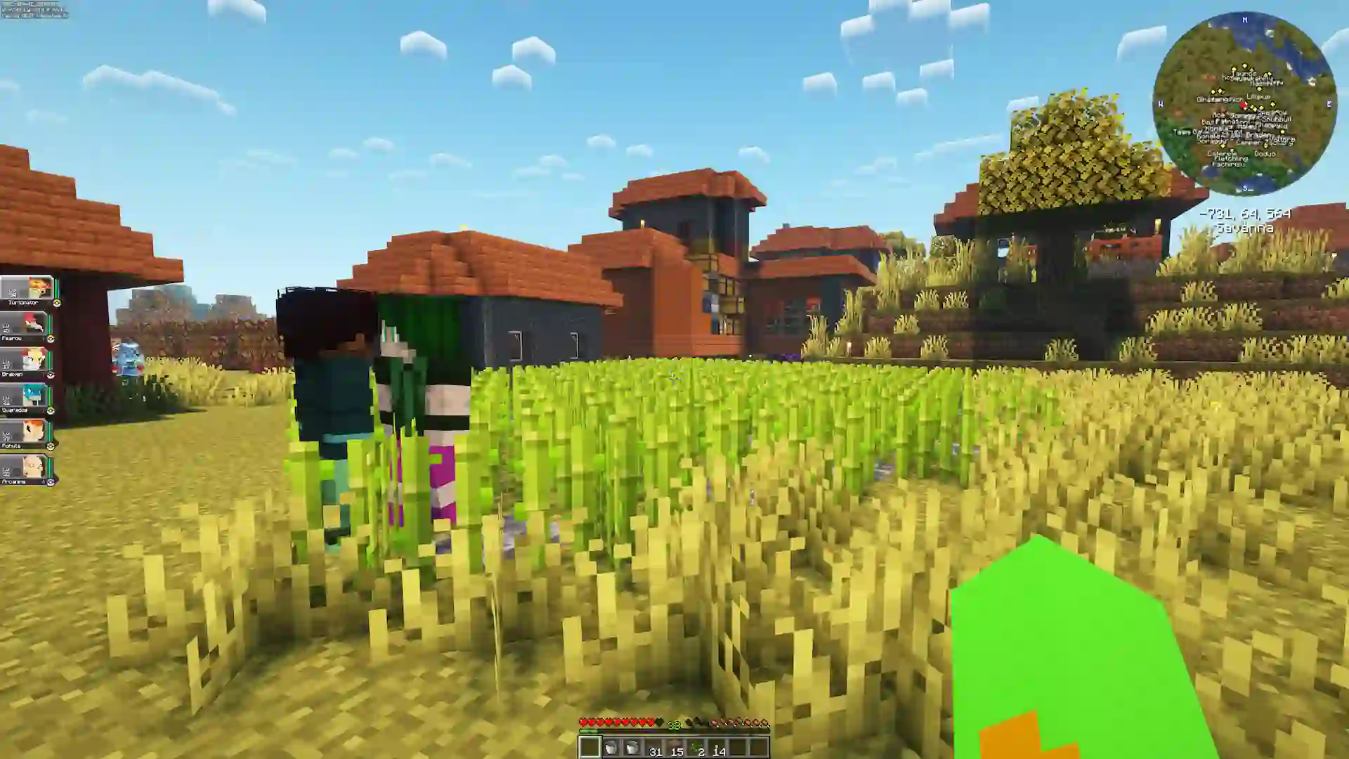 Sugarcane and Trainers in Cobblemon